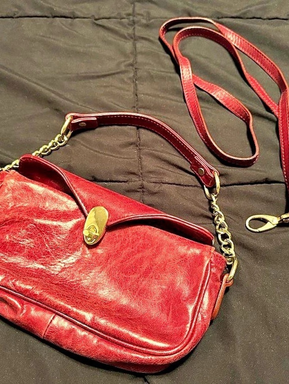 Laura Di Maggio Genuine Leather Red Crossbody Bag